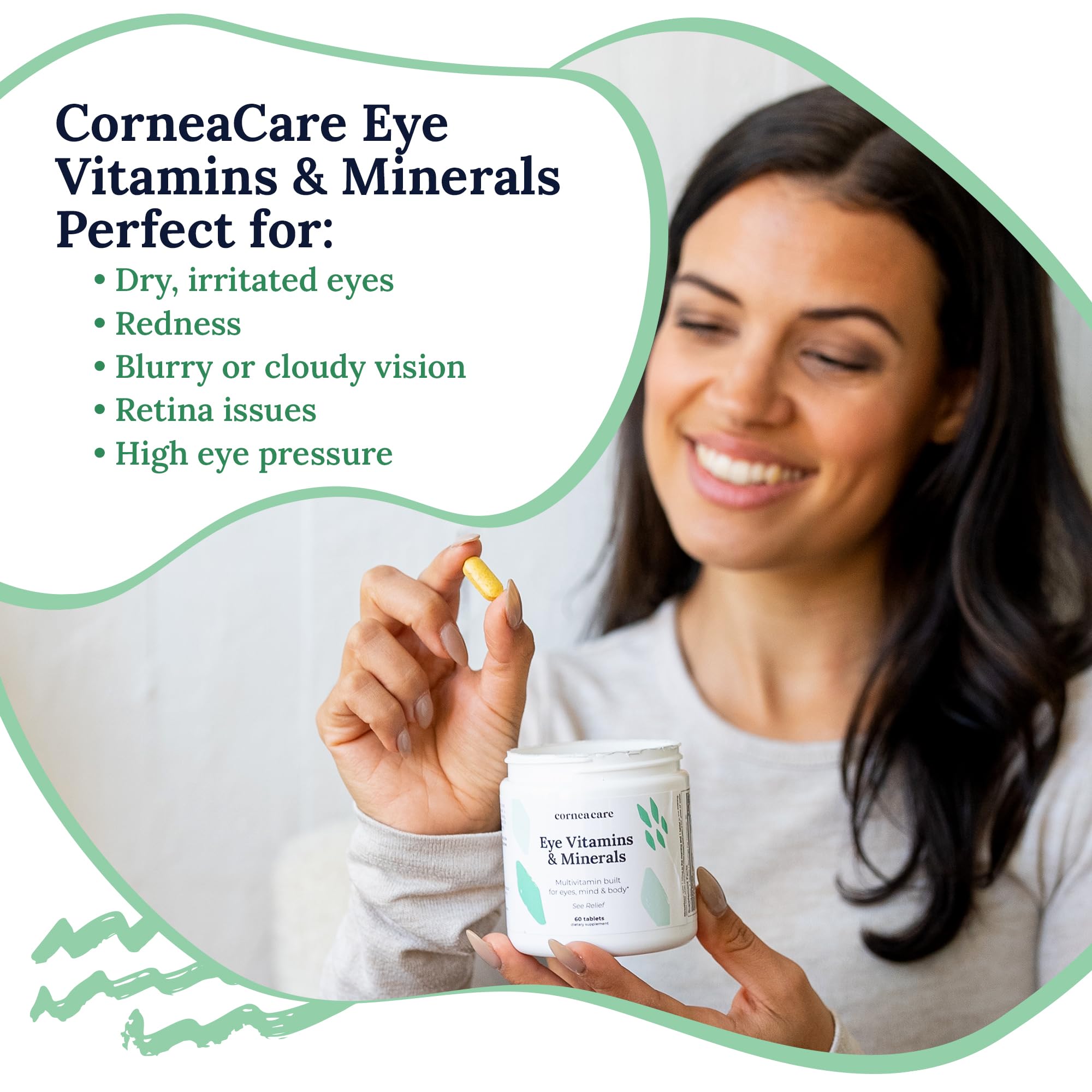 CorneaCare tabletas dosis mañana: inicio del día con nutrientes para la vista.