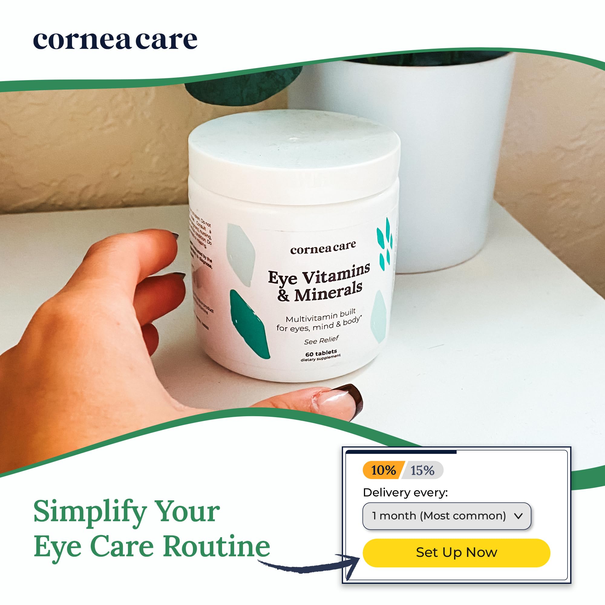 CorneaCare tabletas dosis noche: complemento nocturno para la comodidad ocular.