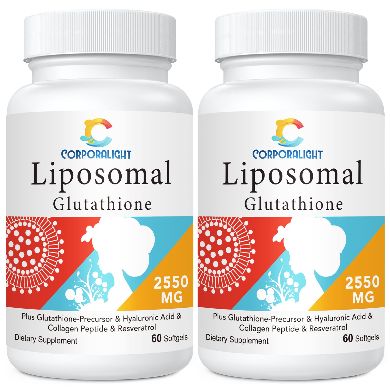 CORPORALIGHT liposómico glutatión, botella, mejora absorción de nutrientes.