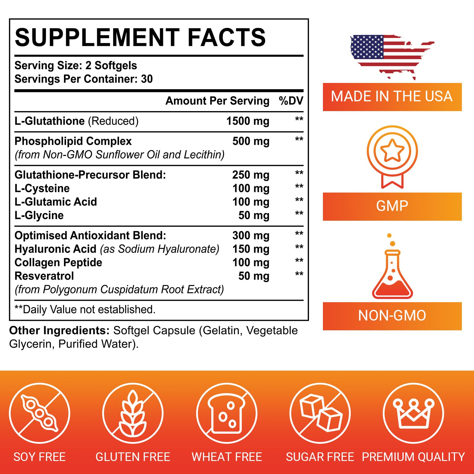 CORPORALIGHT liposómico glutatión, etiqueta, fórmula avanzada para mejor absorción.