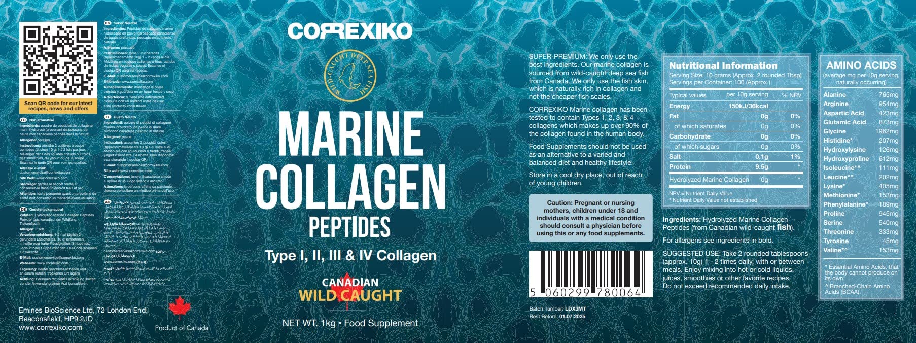 CORREXIKO colágeno marino en polvo apoya digestión y bienestar intestinal