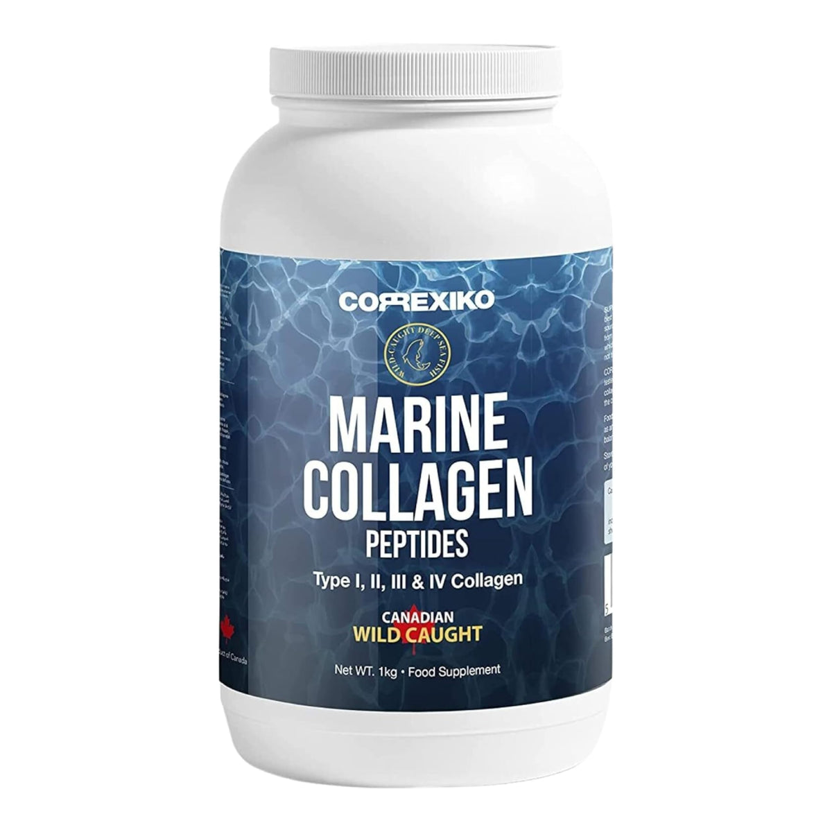 CORREXIKO colágeno marino en polvo, envase 1 kg, soporte para piel y articulaciones