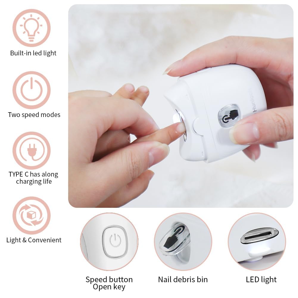 Cortauñas eléctrico para bebés, seguro y suave para uñas delicadas.