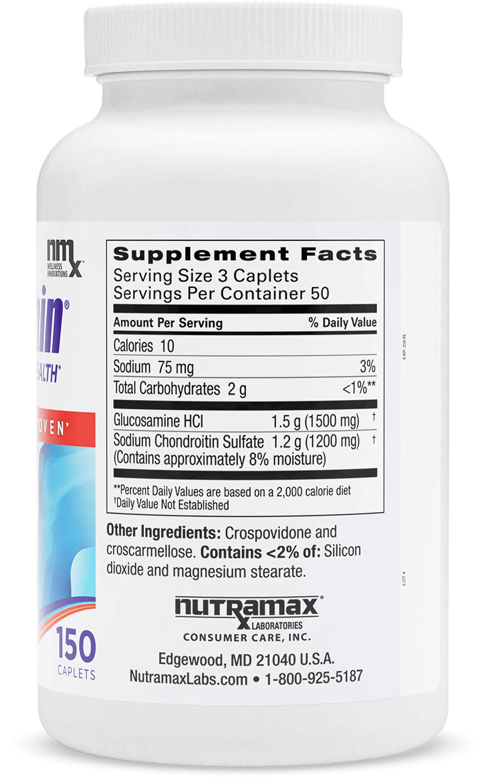 Cosamin DS AUCHOIS etiqueta nutricional con glucosamina y condroitina para movilidad diaria