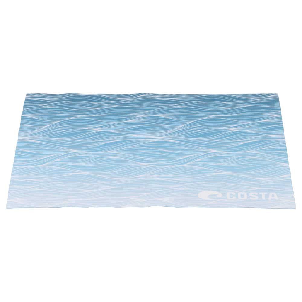 Costa Del Mar paño microfibra reciclado 5x7 azul ola nueva, limpia gafas sin rayas