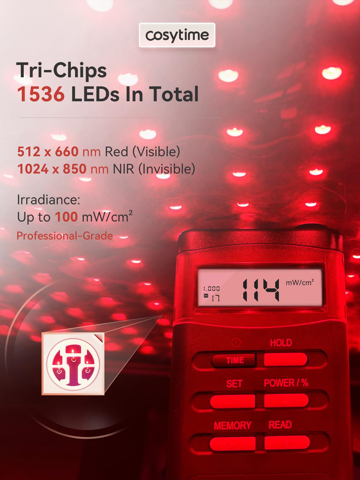 Cosytime colchoneta terapia luz infrarroja 850nm para relajación muscular profunda