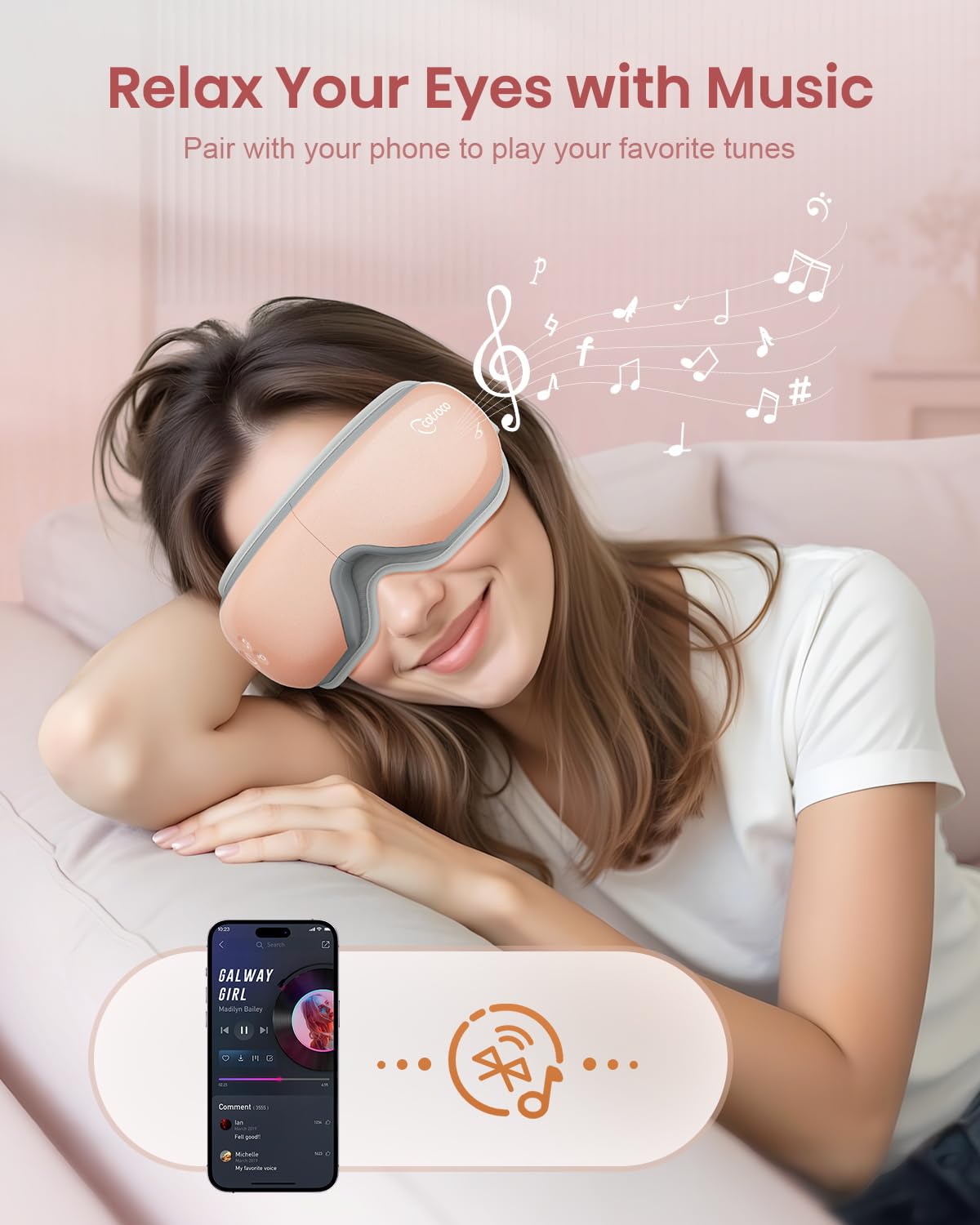 Cotsoco masaje ocular con conectividad inalámbrica para música suave.