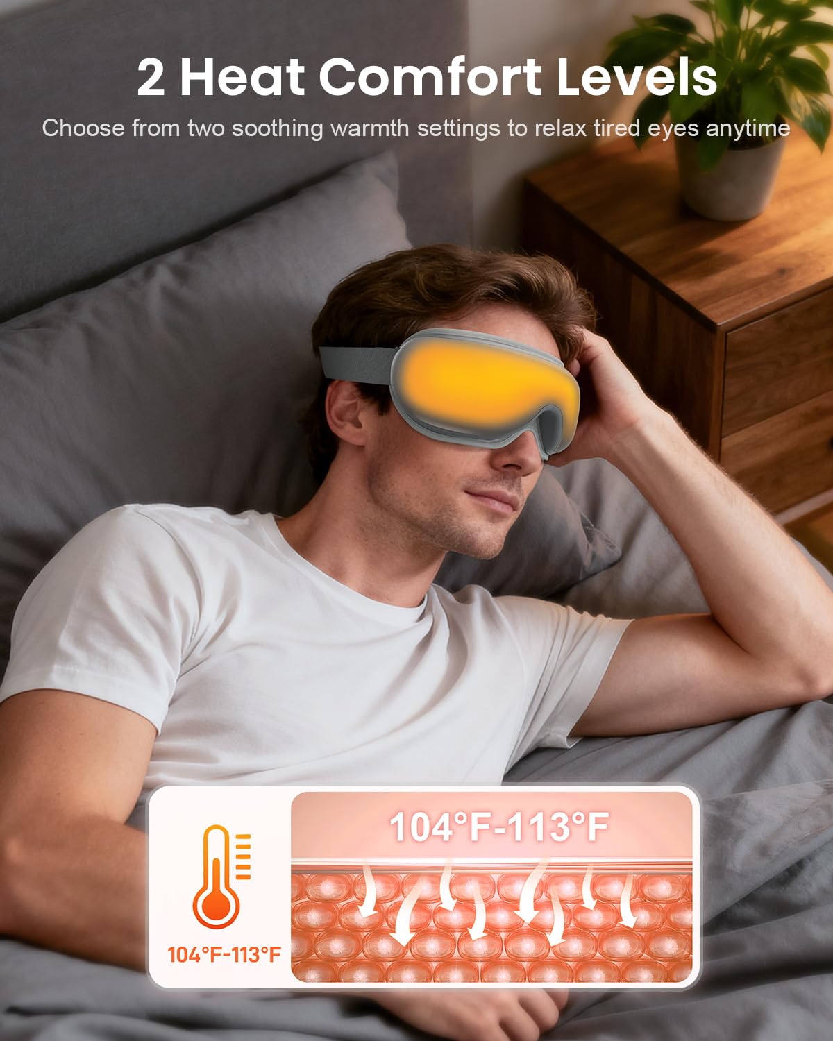 Cotsoco masaje ocular con presión de aire suave para aliviar tensiones alrededor de ojos.