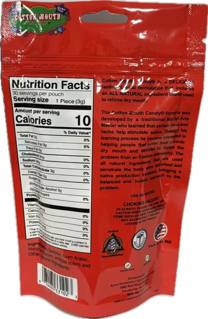 Cotton Mouth Candy-fruta-mix, lozenges envueltos individualmente para viajar y mantener la boca hidratada.