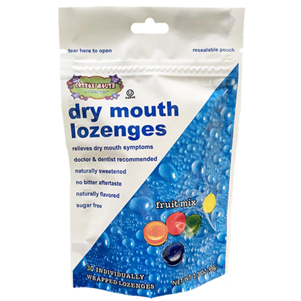 Cotton Mouth Lozenges alivia la boca seca con sabor a fruta.