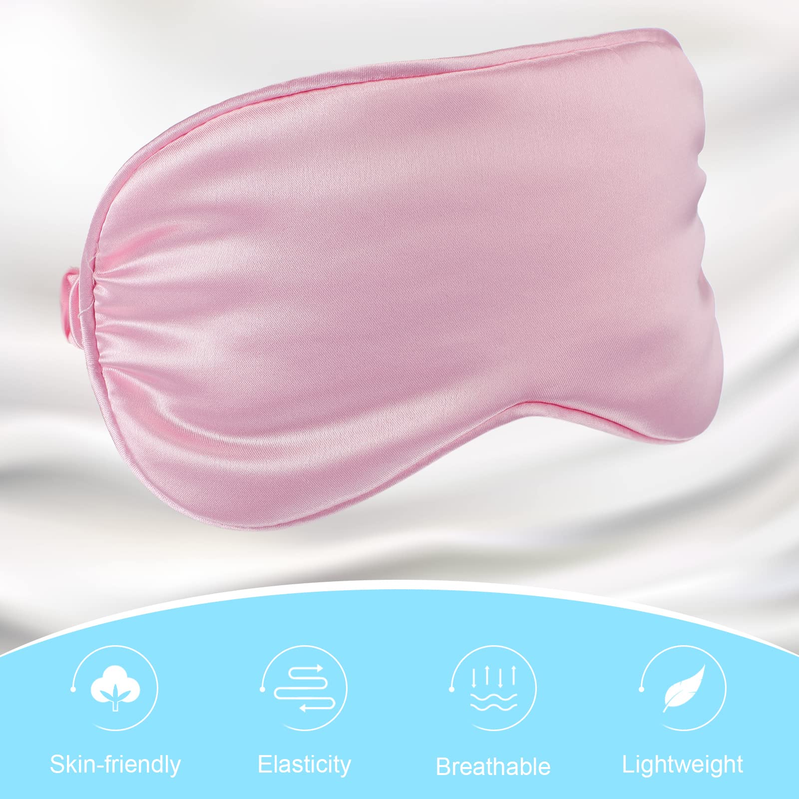 Coume mascarilla de seda para dormir en rosa, tacto suave