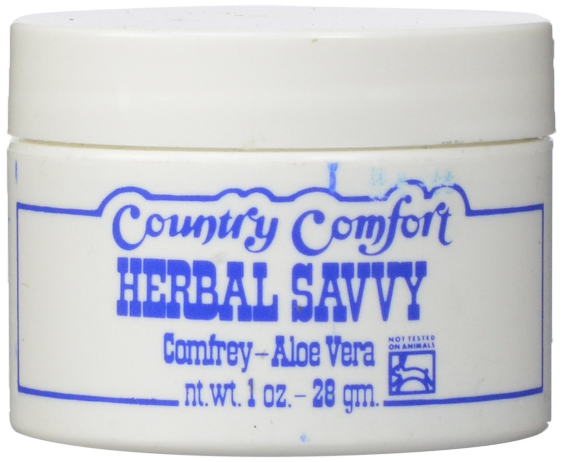 Country Comfort frasco-vertido con comfrey y aloe para alivio suave.
