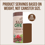 Country Farms Super Greens Chocolate: opción orgánica no-GMO para una nutrición diaria práctica.