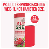 Country Farms Super Greens porcion-dosificacion: fibra en cada servicio para equilibrio diario.