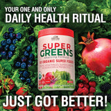 Country Farms Super Greens probióticos-fibra: apoya salud intestinal y bienestar general.