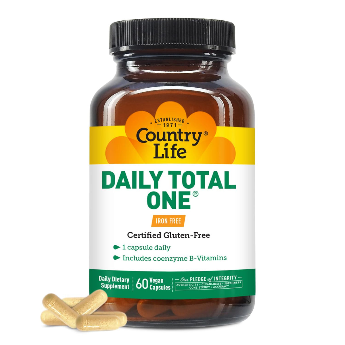 Country Life Multivitamínico Diario Total Uno, envase para nutrición diaria.