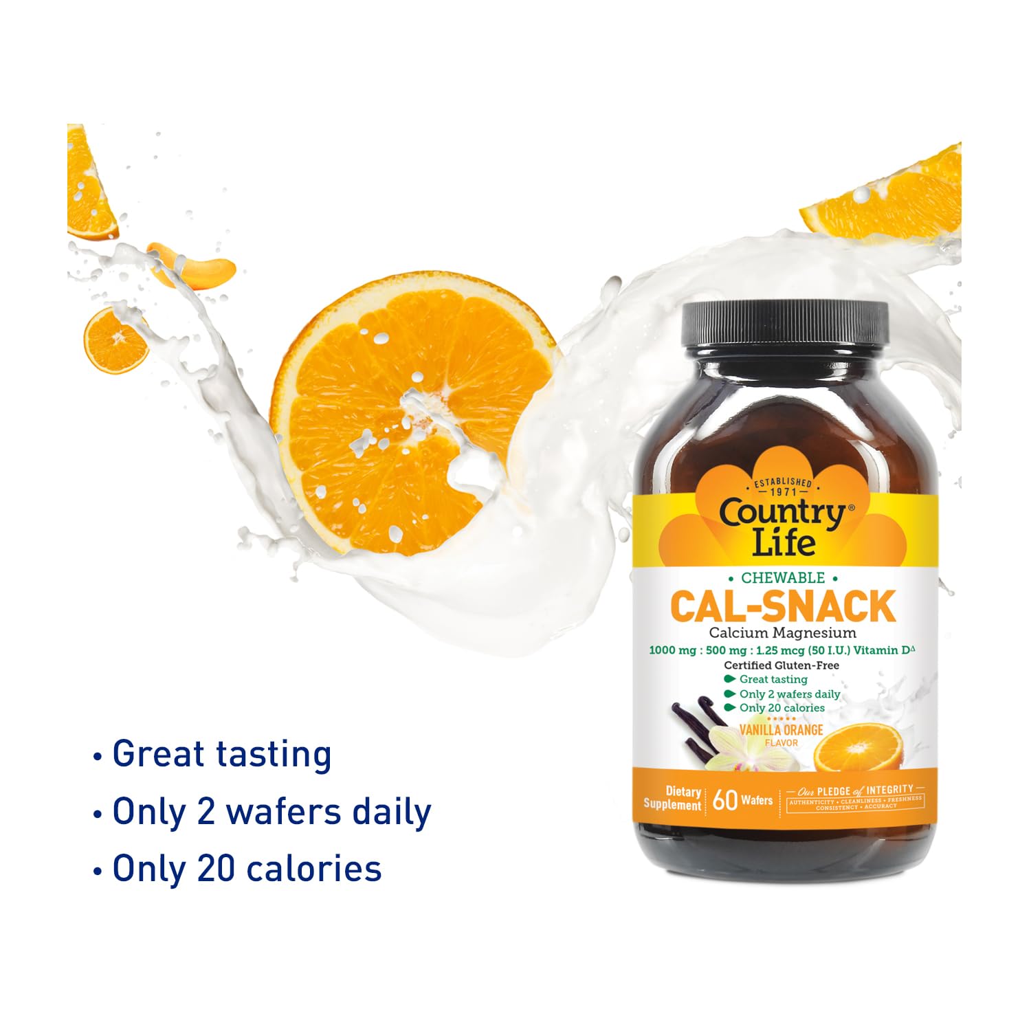 Country Life Cal-Snack dos envases 60 tabletas para comodidad diaria