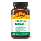 Country Life Calcium Citrato con Vitamina D: bote de 120 tabletas para uso diario.