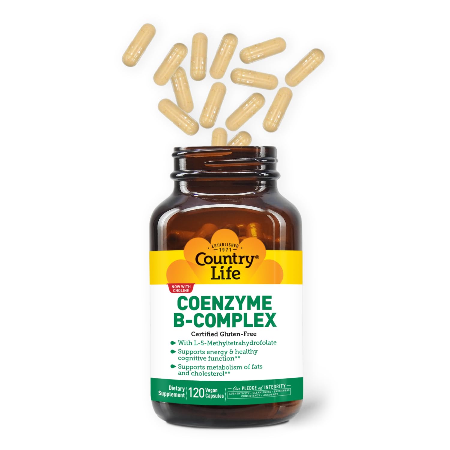 Country Life Coenzima B-Complejo: dosis diaria conveniente para rutina saludable.