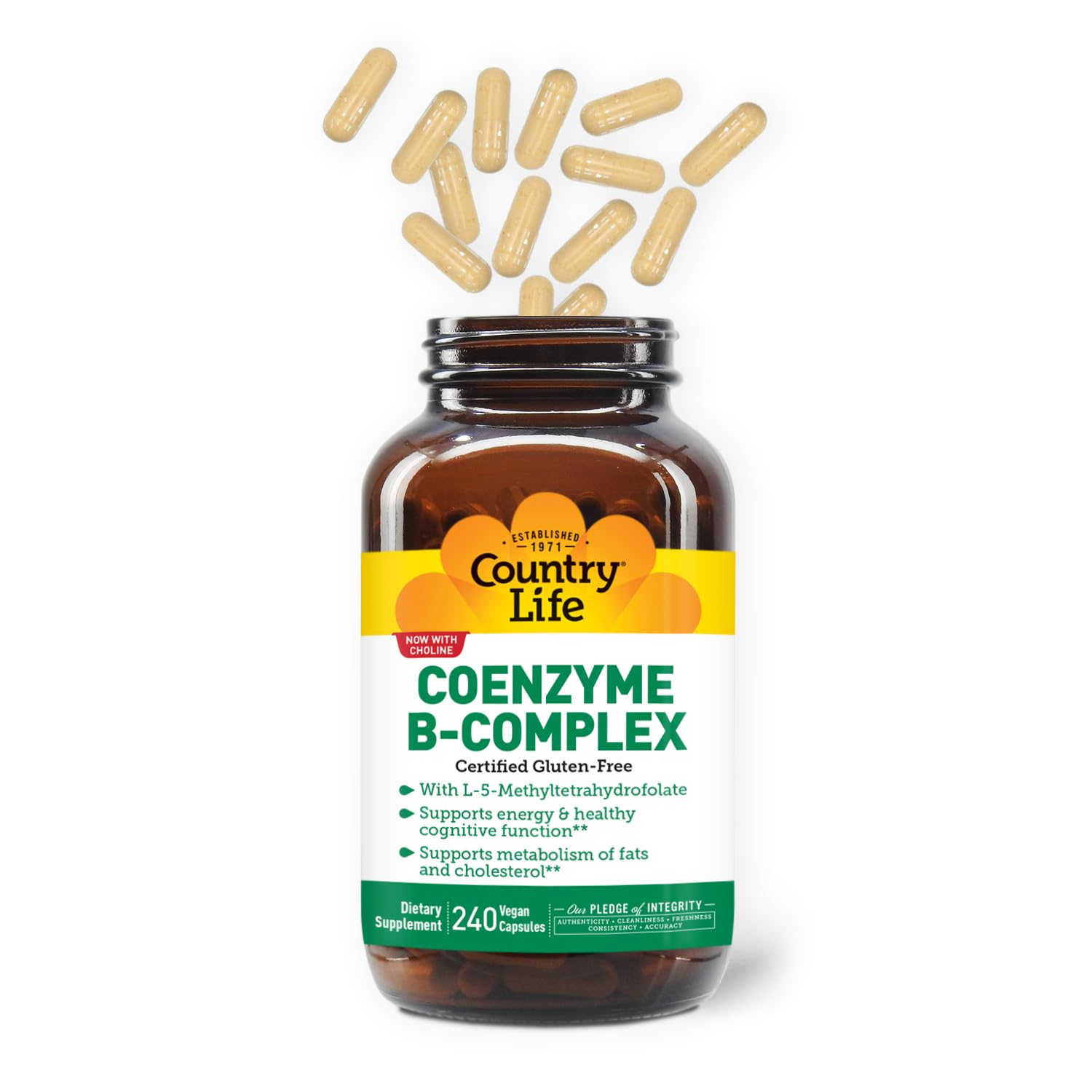Country Life Coenzyme B-Complex: uso diario recomendado para energía sostenida.
