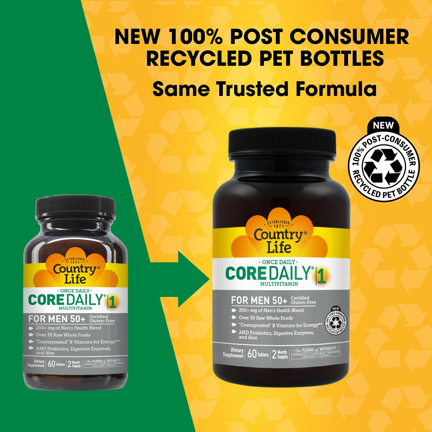 Country Life CORE DAILY-1, etiqueta de ingredientes, nutrientes naturales para salud diaria.