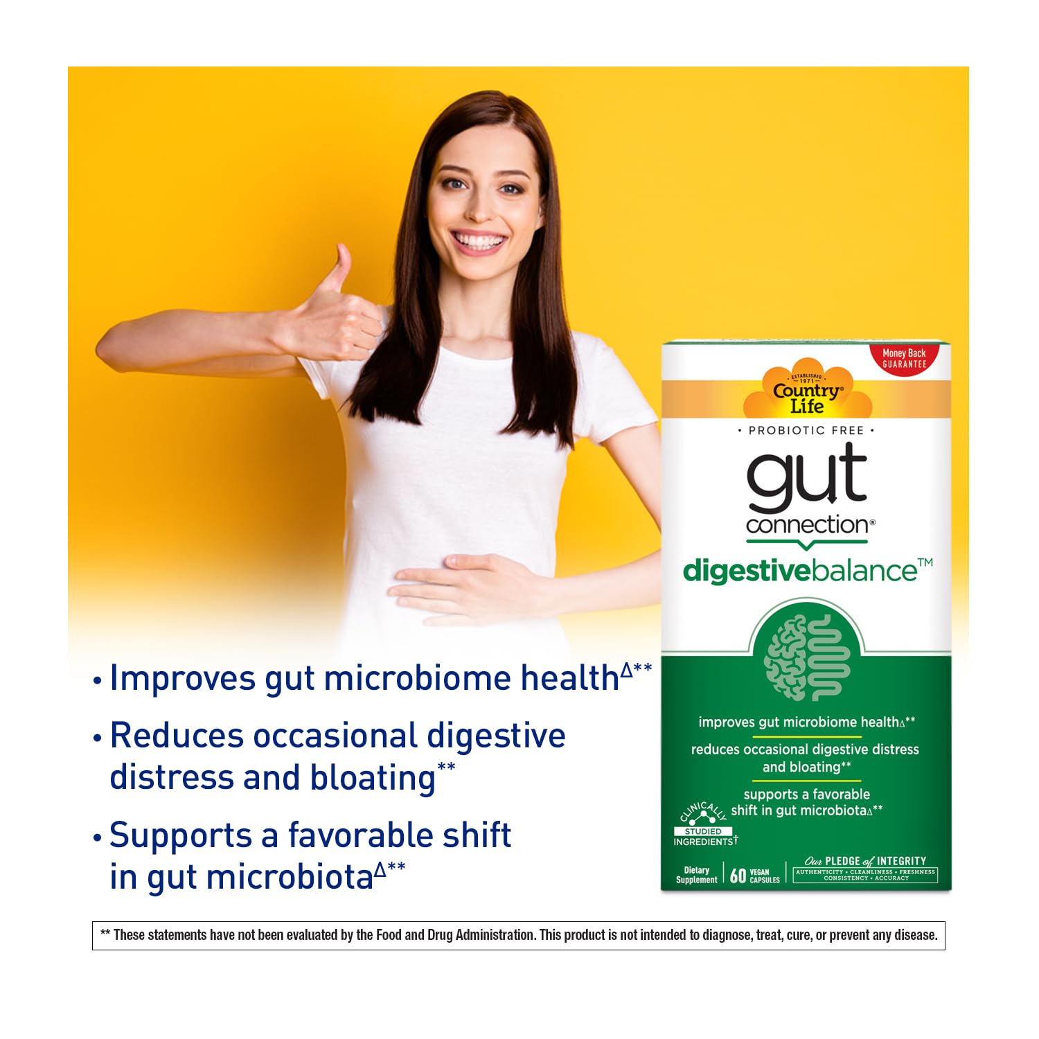 Country Life Gut Connection, Epicor refuerza la salud digestiva y el soporte inmunitario.
