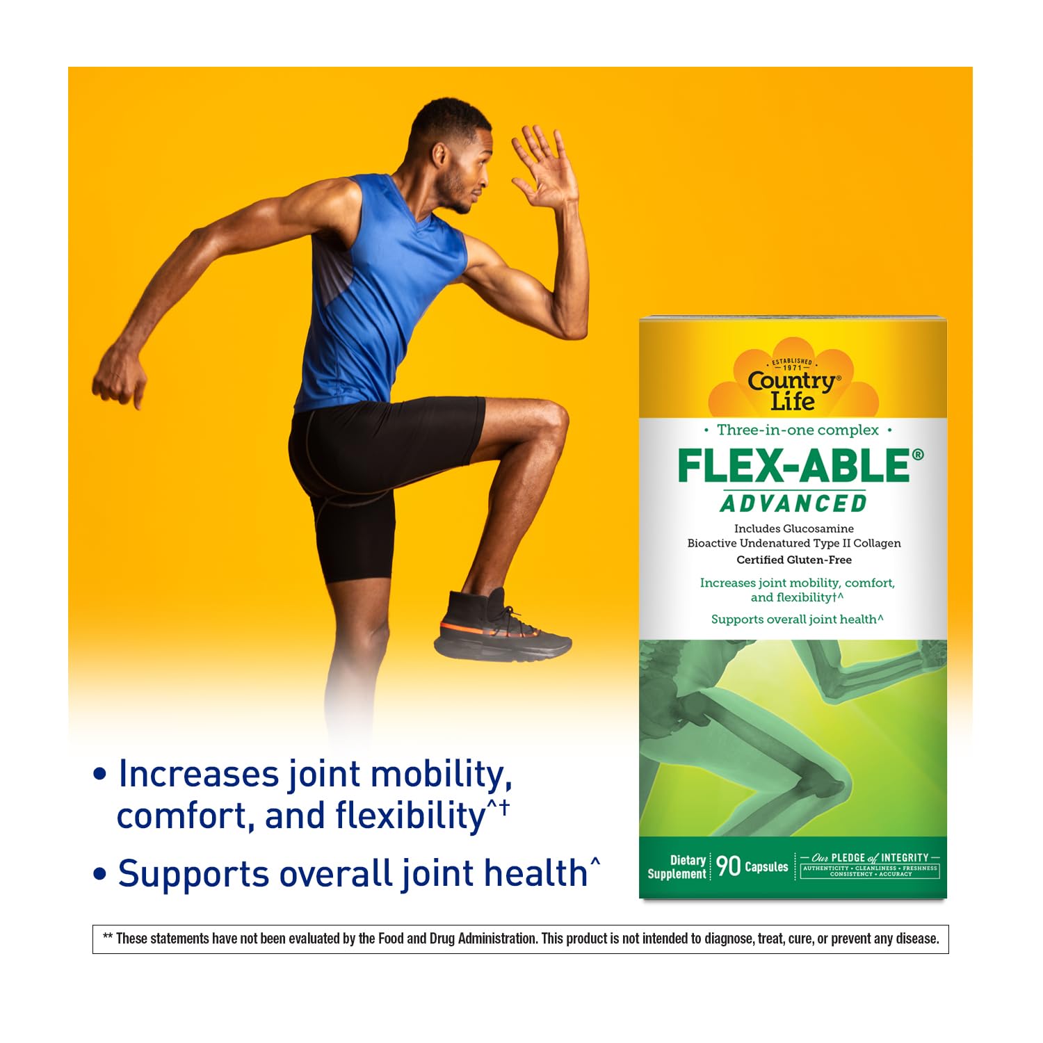 Country Life Flex-Able etiqueta informativa clara de ingredientes