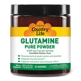 Country Life Glutamine Pure Powder en botella para apoyo muscular