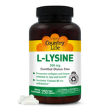 Country Life L-Lisina 500mg con B-6, botella para apoyo inmunitario