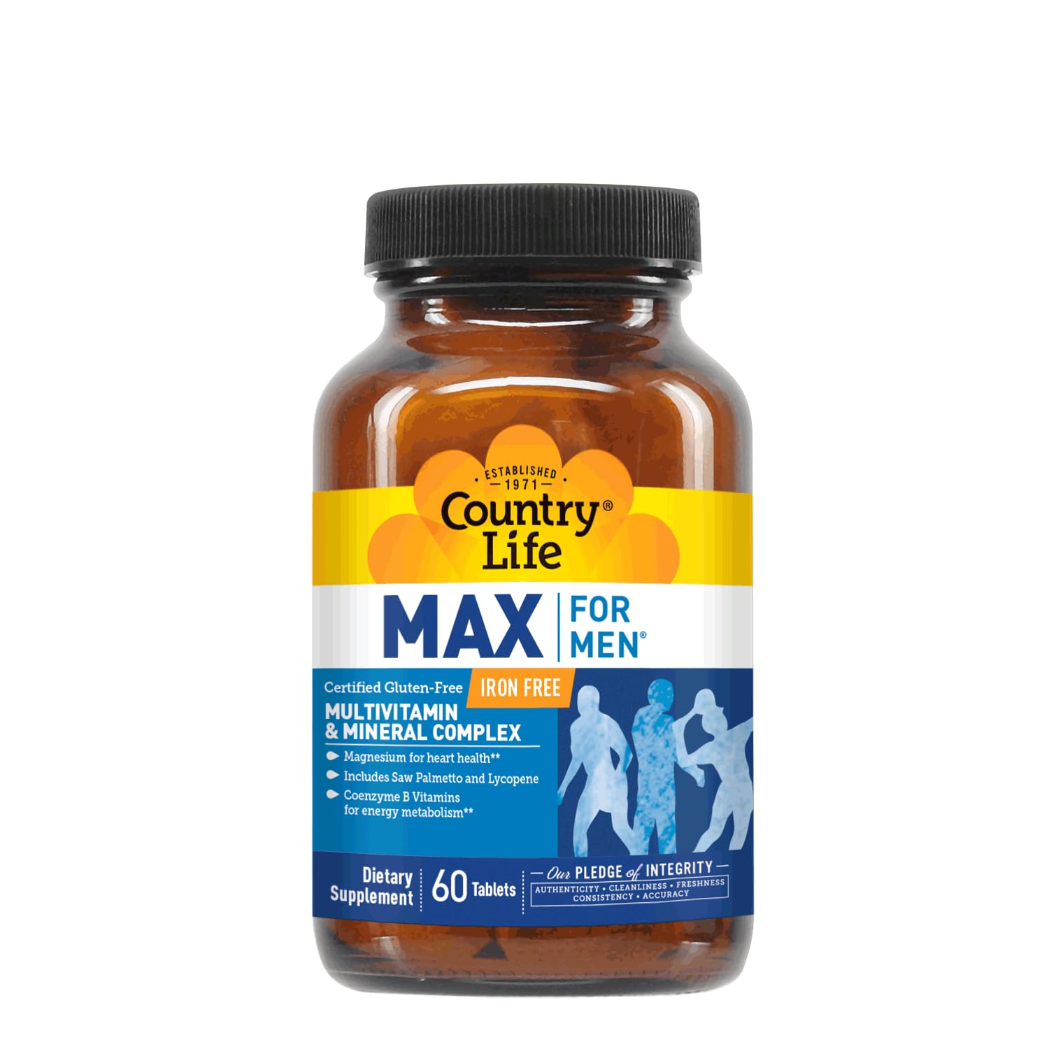 Country Life Max para Hombres, caja del producto para almacenamiento cómodo.