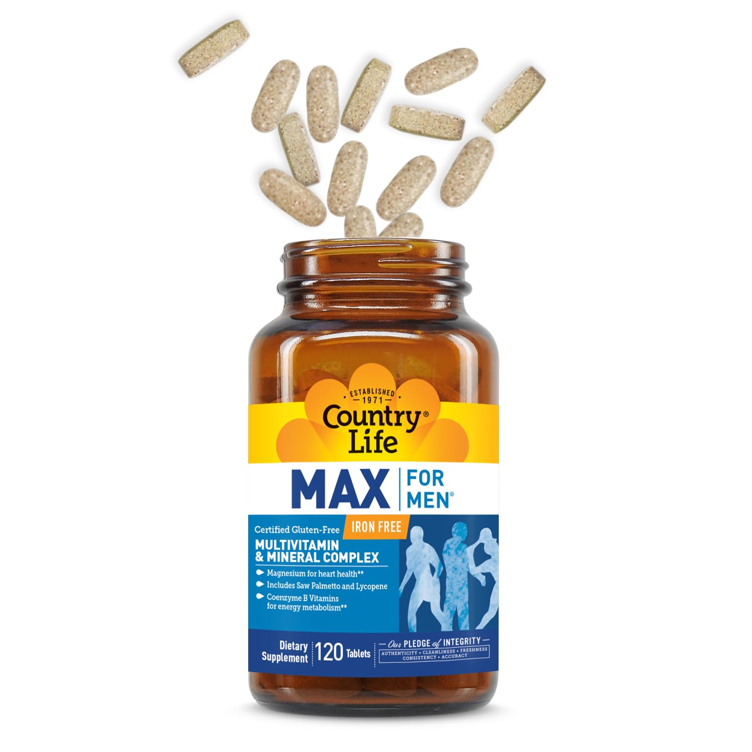 Country Life Max magnesio para la salud cardíaca y energía diaria.