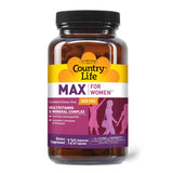 Country Life Max para mujeres: botella visible con dosis diarias para energía sostenida.