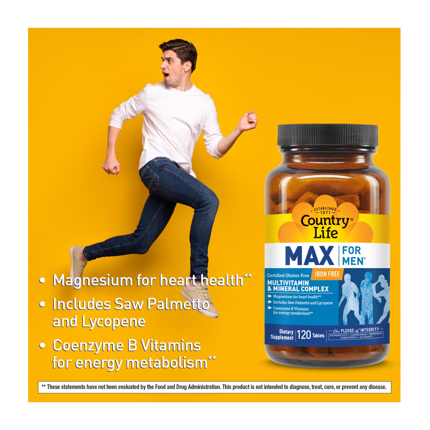 Country Life Max Saw Palmetto, apoyo para la salud masculina diaria.