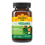 Country Life Max para Veganos: ingredientes clave como B12 y hierro para apoyo nutricional