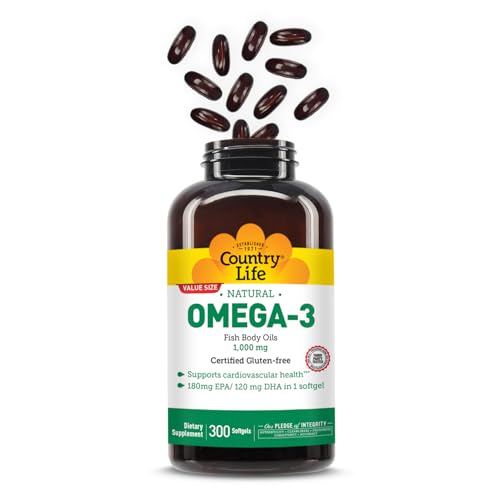 Country Life Omega-3: cápsulas suaves fáciles de tragar para apoyar tu sistema cardiovascular.