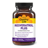 Country Life Resveratrol Plus: botella de 1000 mg para apoyo antioxidante diario.