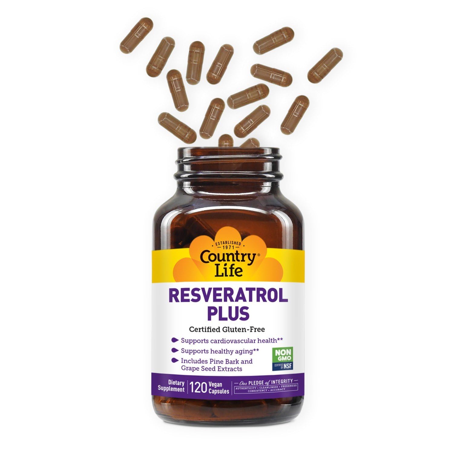 Country Life Resveratrol Plus: extractos de pino y semilla de uva para antioxidantes.