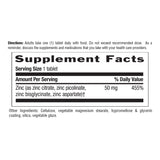 Country Life Target-Mins Zinc 50 mg, botella: 180 tabletas para uso diario.