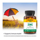 Country Life Target-Mins Zinc 50 mg, capsulas: aporte diario para funciones inmunes.