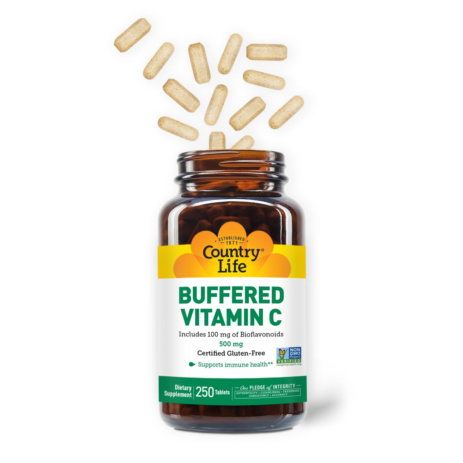 Uso diario de Country Life Vitamina C bufferizada con bioflavonoides.