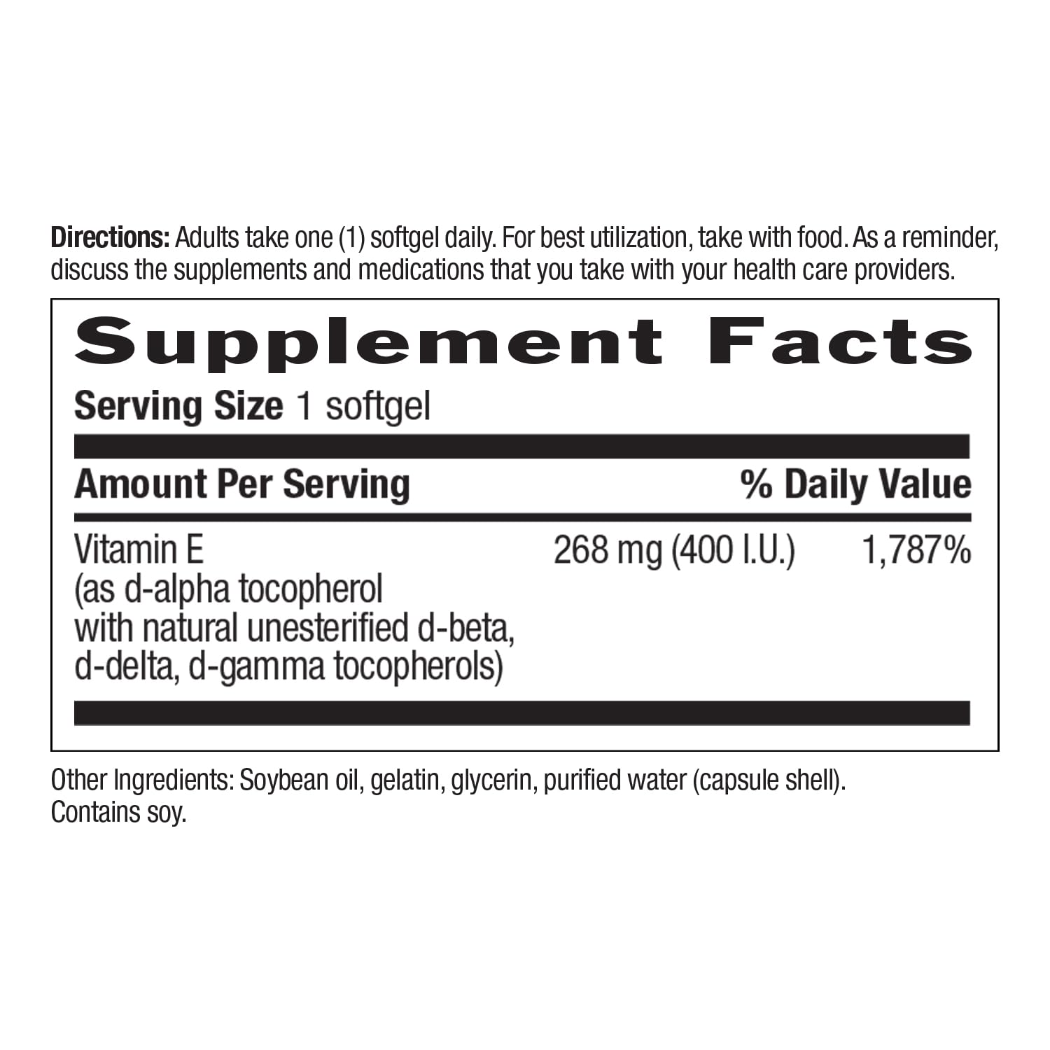 Detalle sin gluten certificado en Country Life Vitamin E-Complex