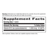 Country Life Vitamina B12: etiqueta de ingredientes, transparencia y veganismo certificado.