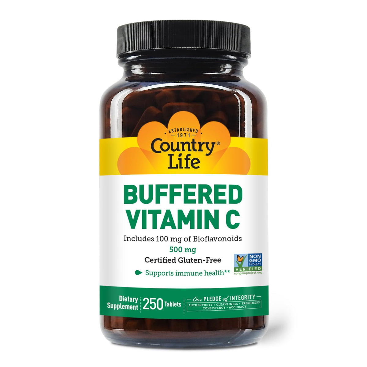 Country Life Vitamina C bufferizada con bioflavonoides, tableta para uso diario.