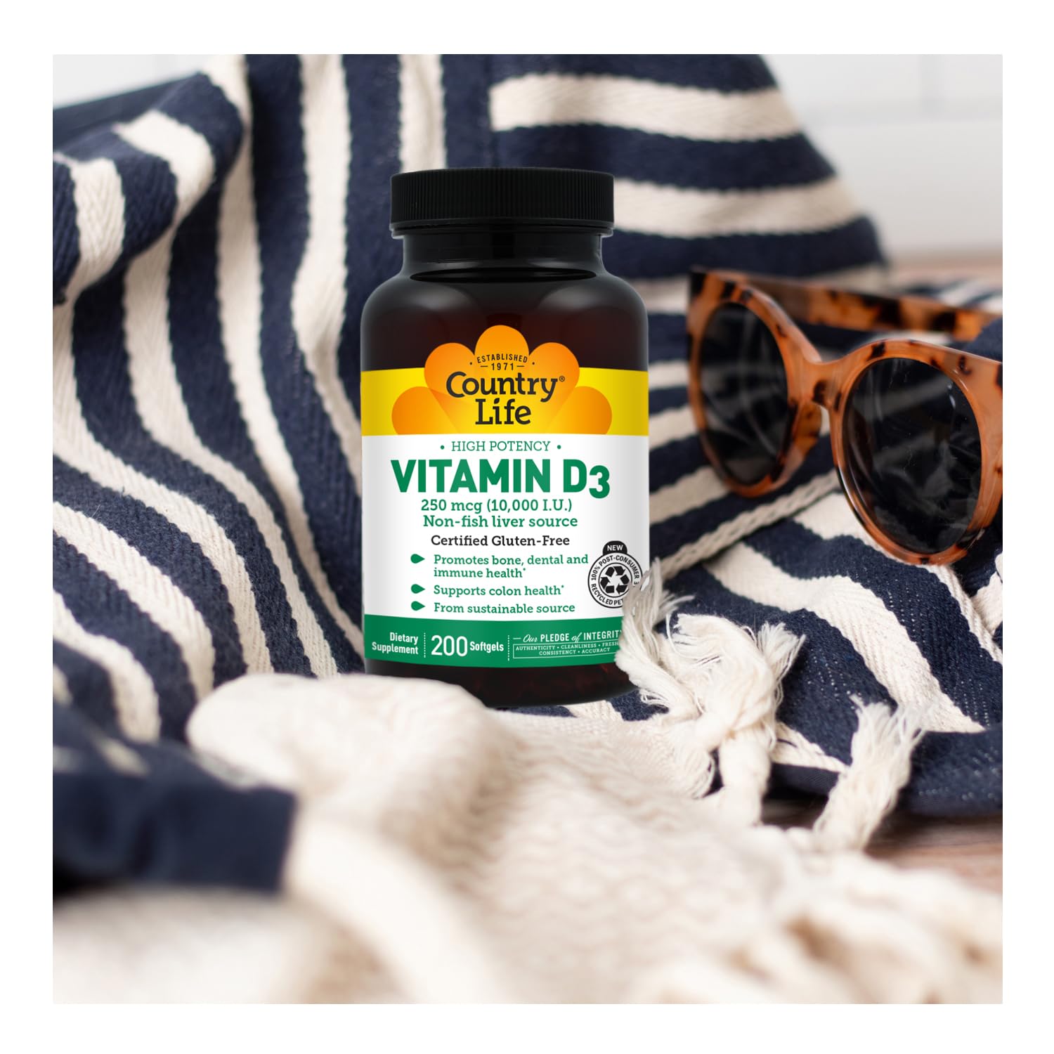 Country Life Vitamina D3, información de origen en EE. UU.