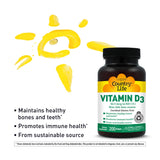 Country Life Vitamina D3 2500 UI — apoyo al calcio y huesos fuertes