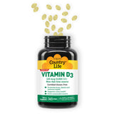 Country Life Vitamina D3 5000 UI empaque anual para suministro práctico