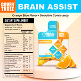 Cover Three Brain Assist, etiqueta frontal: presentación ideal para uso diario activo.