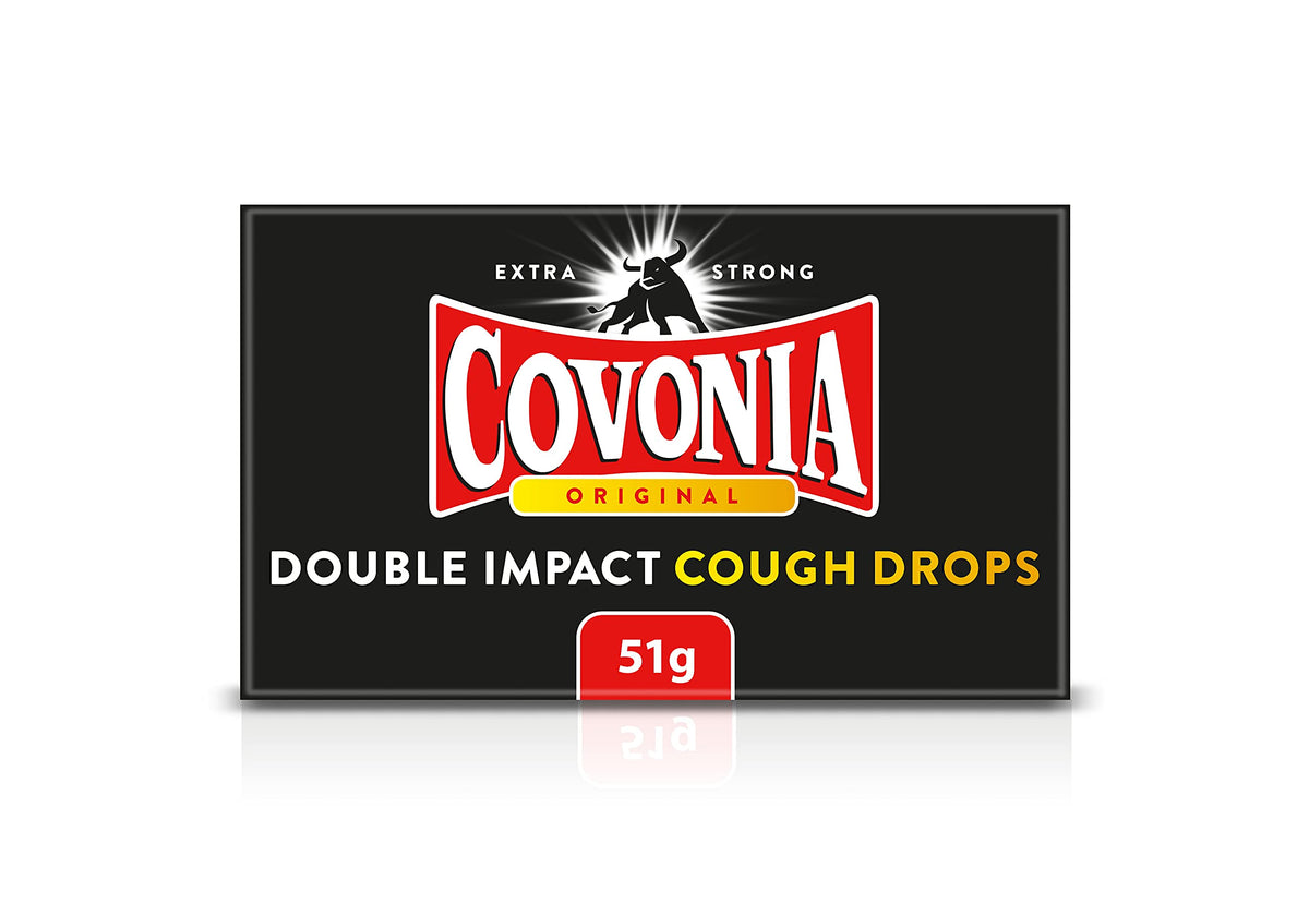 Covonia pastillas para tos Original, envase frontal, sabor intenso y mentolado.