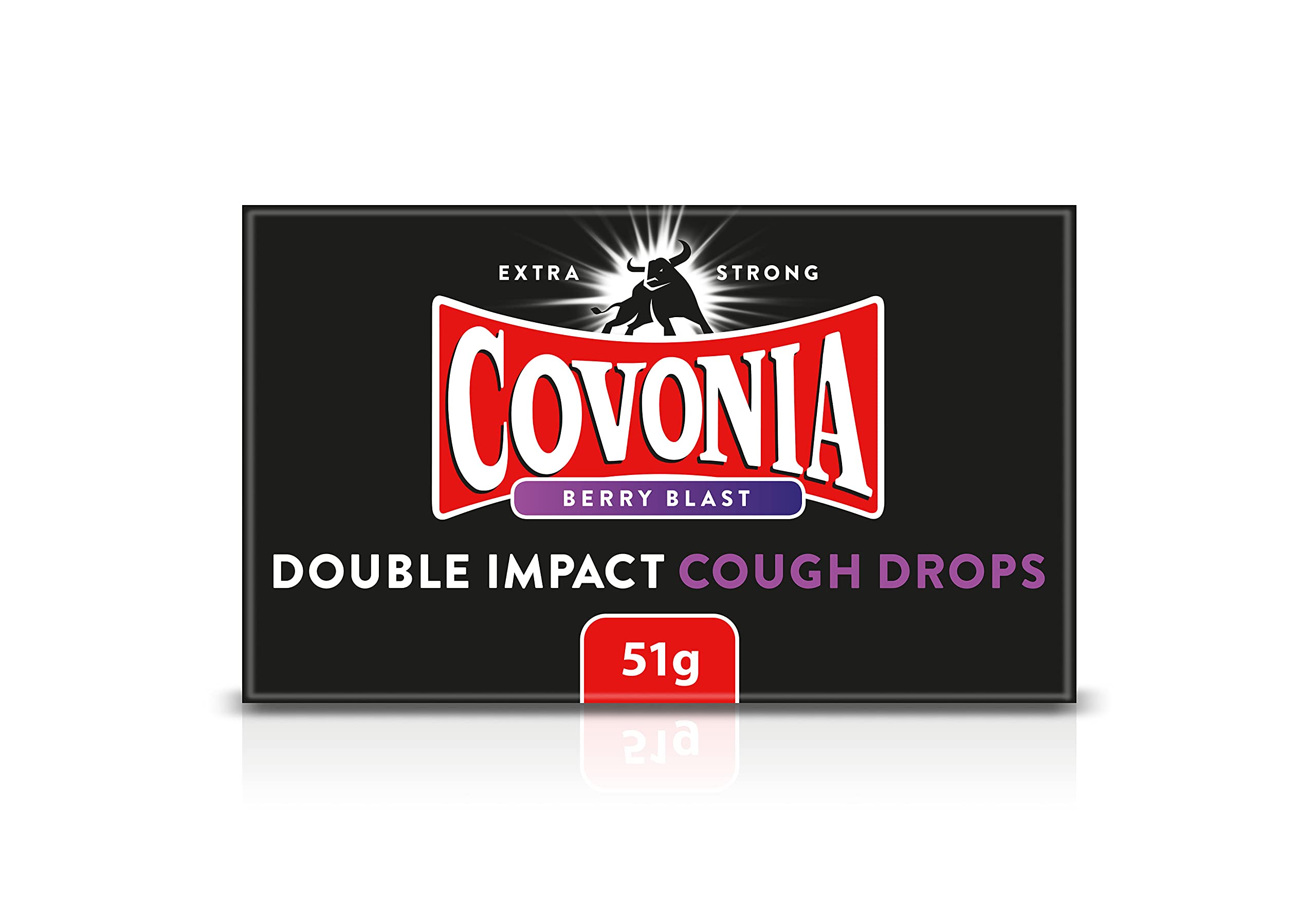 Covonia Lozenges Berry Blast empaque frontal para uso diario y sabor afrutado.