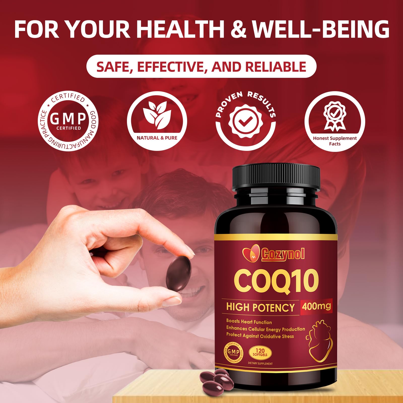 Beneficios para bienestar general: corazón y energía con Cozynol CoQ10.